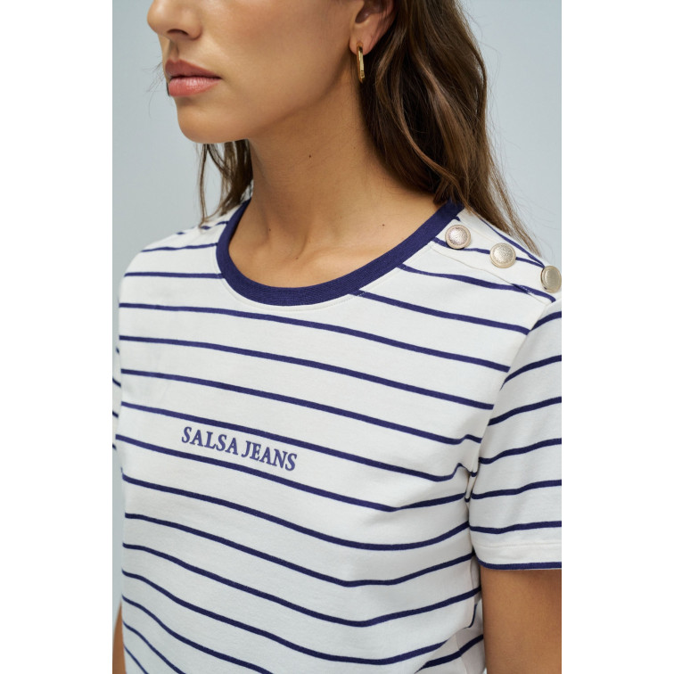 t-shirt femme  salsa jeans stripes branding t-shirt