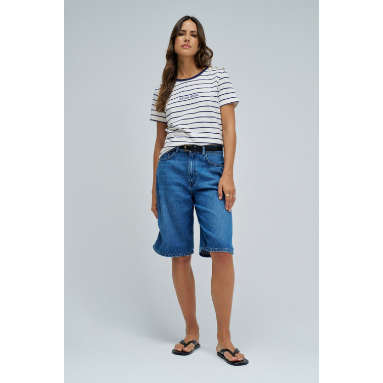 t-shirt femme  salsa jeans stripes branding t-shirt