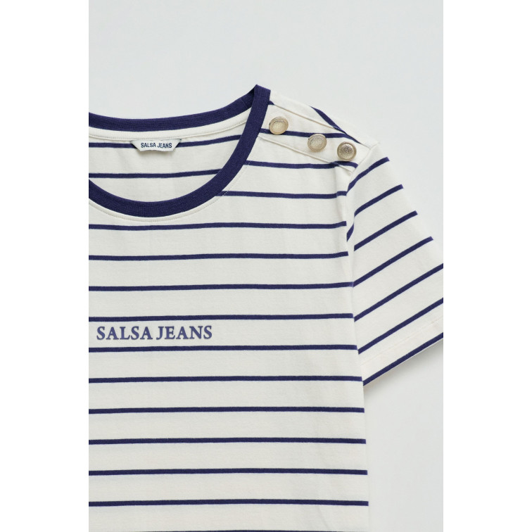 t-shirt femme  salsa jeans stripes branding t-shirt