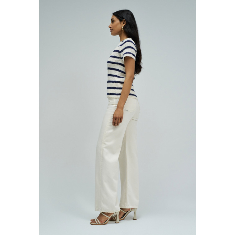 t-shirt femme  salsa jeans stripes with lace application