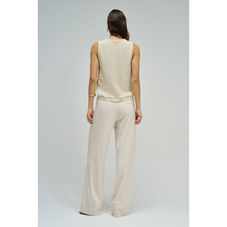t-shirt femme  salsa jeans lurex knit top with buttons