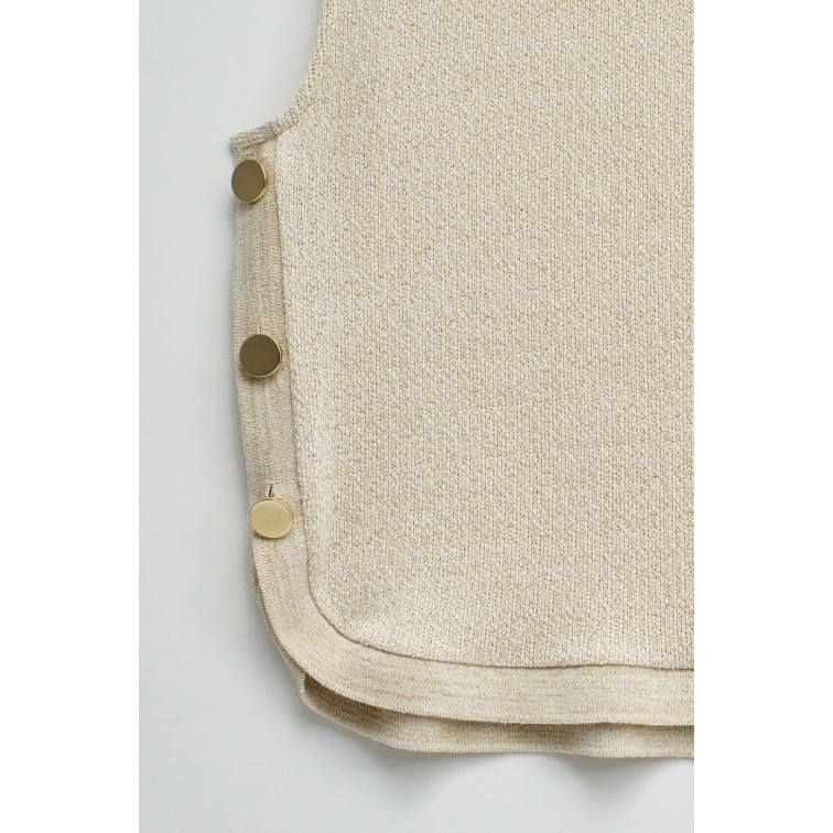 t-shirt femme  salsa jeans lurex knit top with buttons