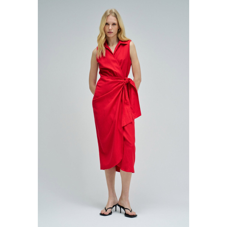 robe femme  salsa jeans sleeveless wrap linen dress