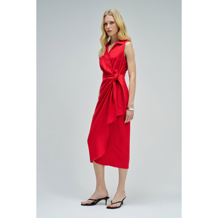 robe femme  salsa jeans sleeveless wrap linen dress