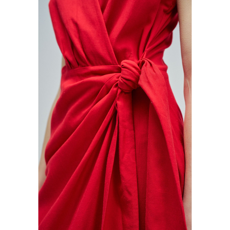 robe femme  salsa jeans sleeveless wrap linen dress
