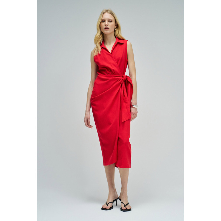 robe femme  salsa jeans sleeveless wrap linen dress