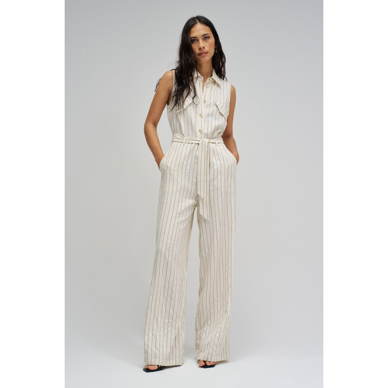 singe femme  salsa jeans sleeveless striped jumpsuit w/