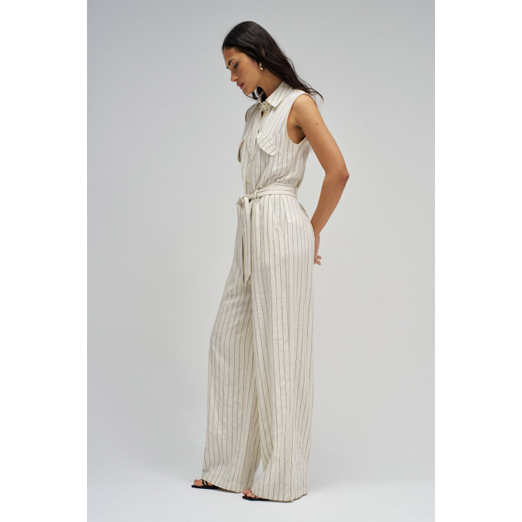 singe femme  salsa jeans sleeveless striped jumpsuit w/