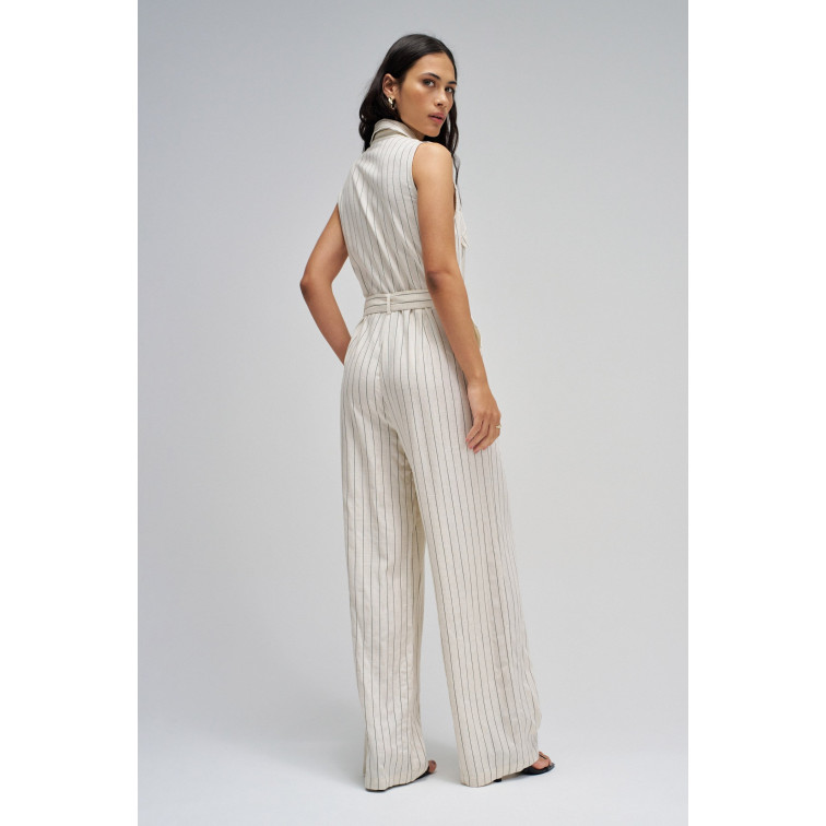singe femme  salsa jeans sleeveless striped jumpsuit w/