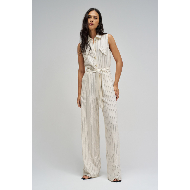 singe femme  salsa jeans sleeveless striped jumpsuit w/