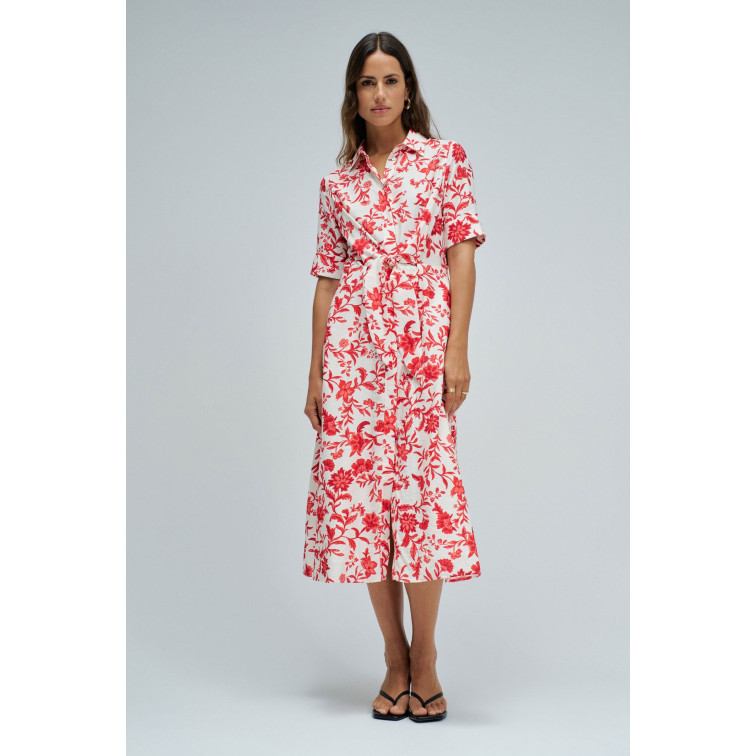 robe femme  salsa jeans midi shirt dress w/ belt