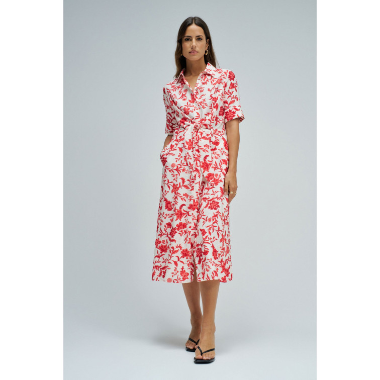 robe femme  salsa jeans midi shirt dress w/ belt
