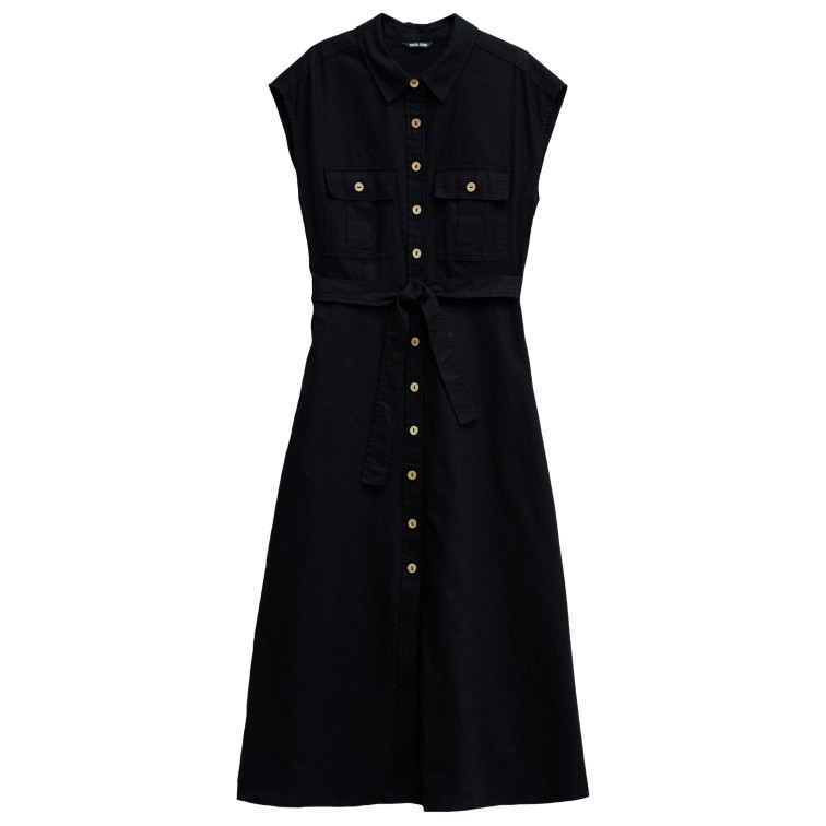 robe femme  salsa jeans sleeveless shirt dress w/ natu