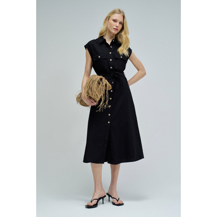 robe femme  salsa jeans sleeveless shirt dress w/ natu