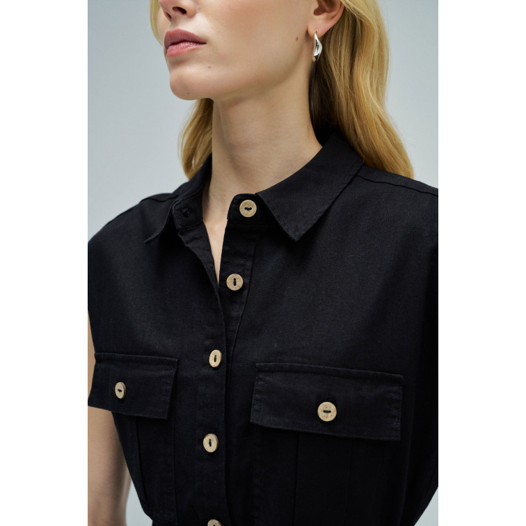 robe femme  salsa jeans sleeveless shirt dress w/ natu