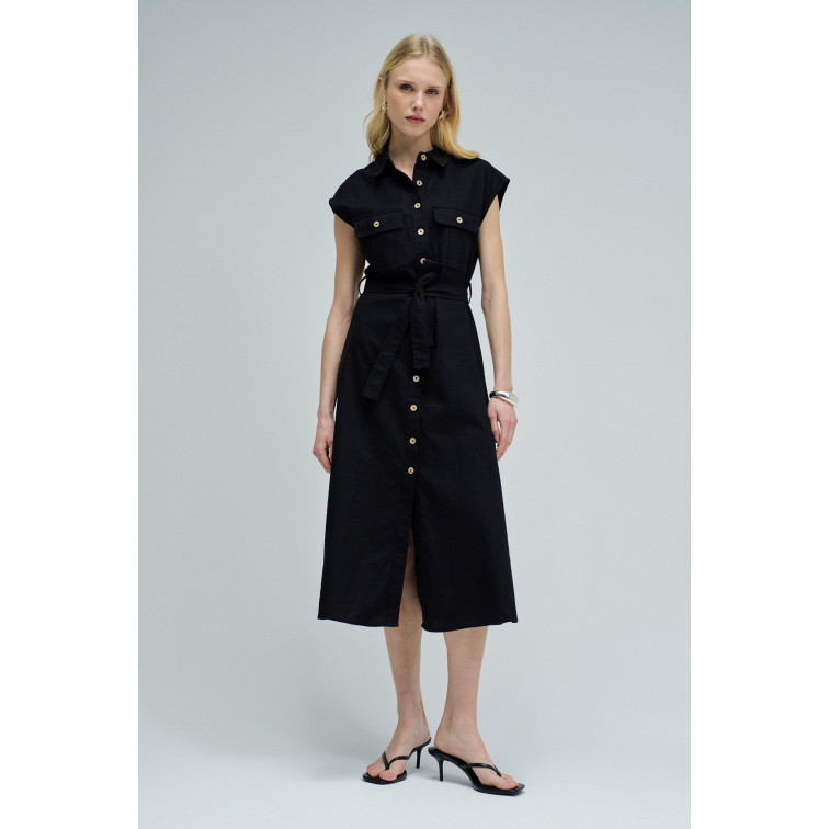 robe femme  salsa jeans sleeveless shirt dress w/ natu