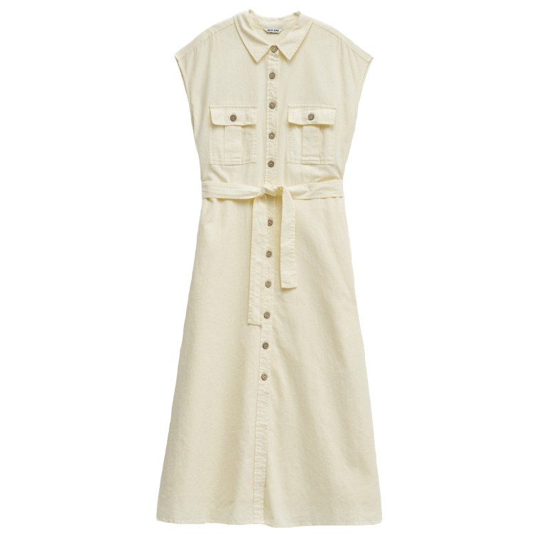robe femme  salsa jeans sleeveless shirt dress w/ natu