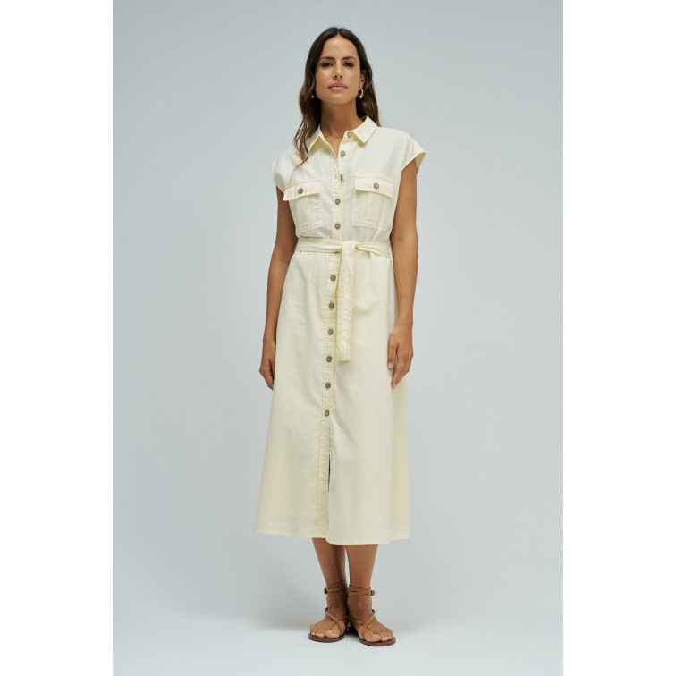 robe femme  salsa jeans sleeveless shirt dress w/ natu