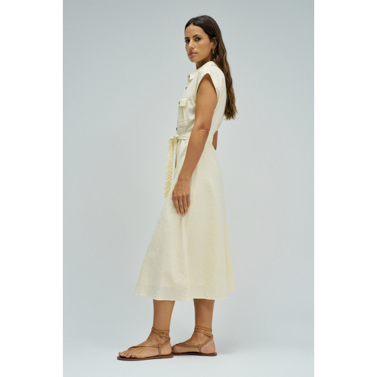 robe femme  salsa jeans sleeveless shirt dress w/ natu
