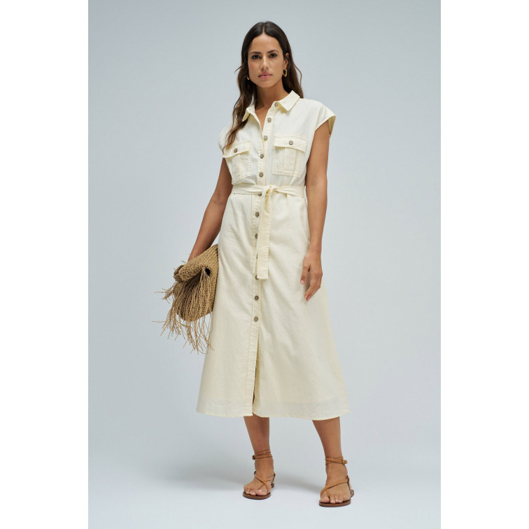 robe femme  salsa jeans sleeveless shirt dress w/ natu