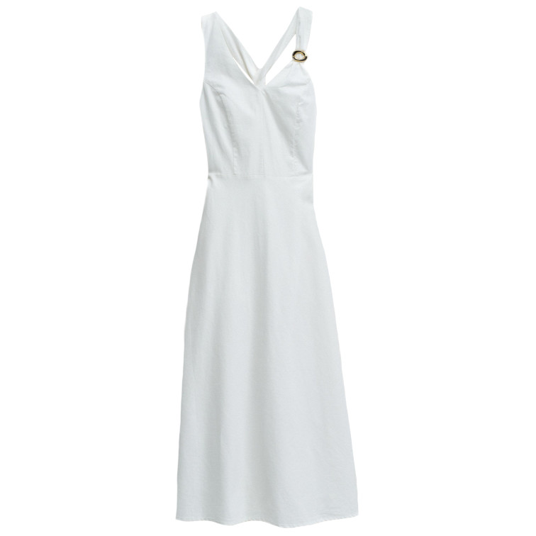 robe femme  salsa jeans plain a-line dress with/ metal