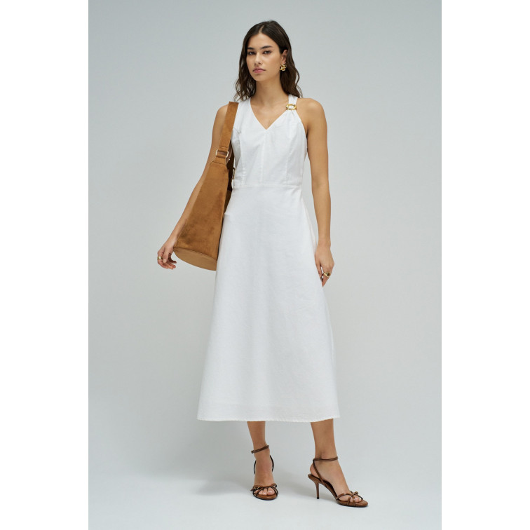 robe femme  salsa jeans plain a-line dress with/ metal