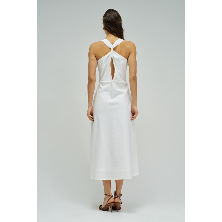 robe femme  salsa jeans plain a-line dress with/ metal