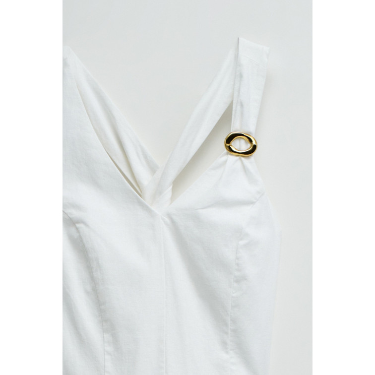 robe femme  salsa jeans plain a-line dress with/ metal