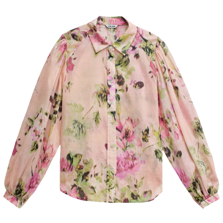 chemise femme  salsa jeans flower print basic shirt