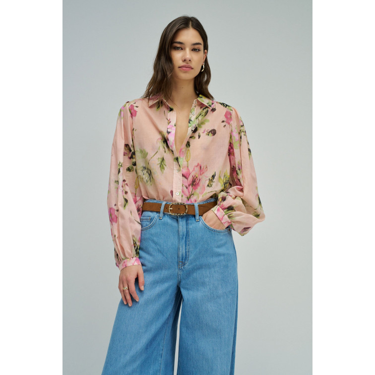 chemise femme  salsa jeans flower print basic shirt