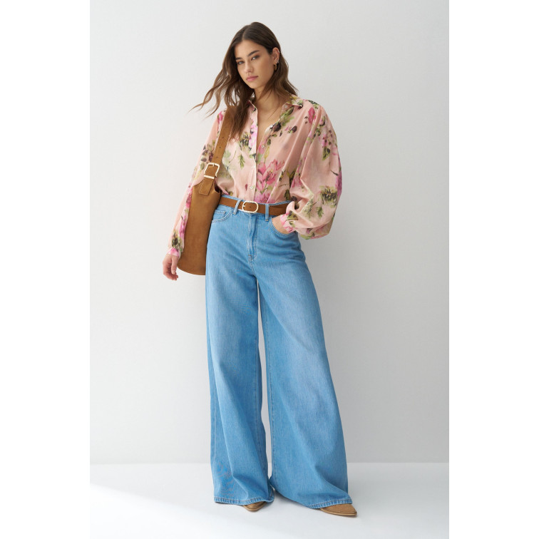 chemise femme  salsa jeans flower print basic shirt
