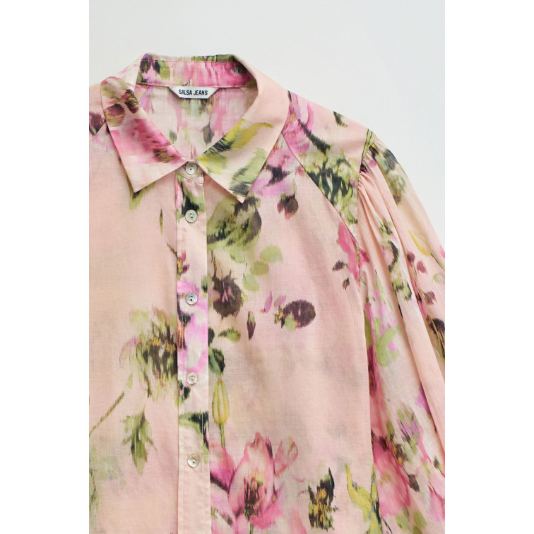 chemise femme  salsa jeans flower print basic shirt