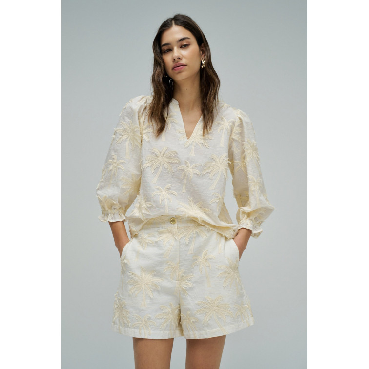 chemise femme  salsa jeans blouse with textured 3d fabric