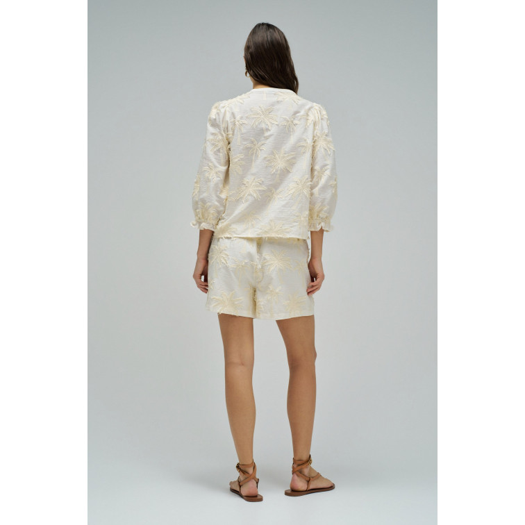 chemise femme  salsa jeans blouse with textured 3d fabric