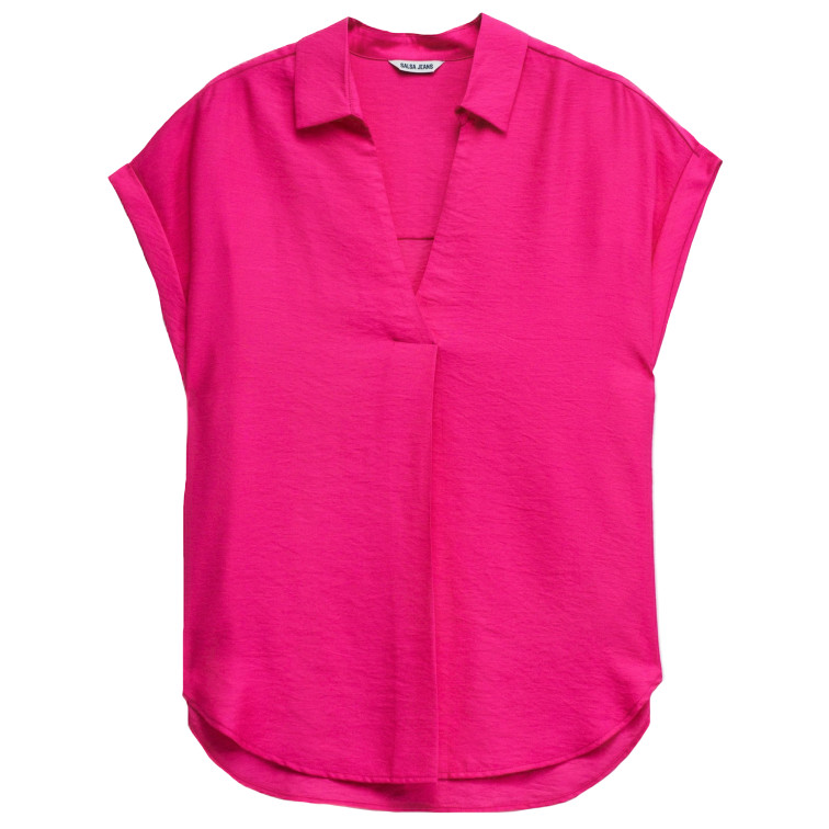chemise femme  salsa jeans pleated neckline blouse