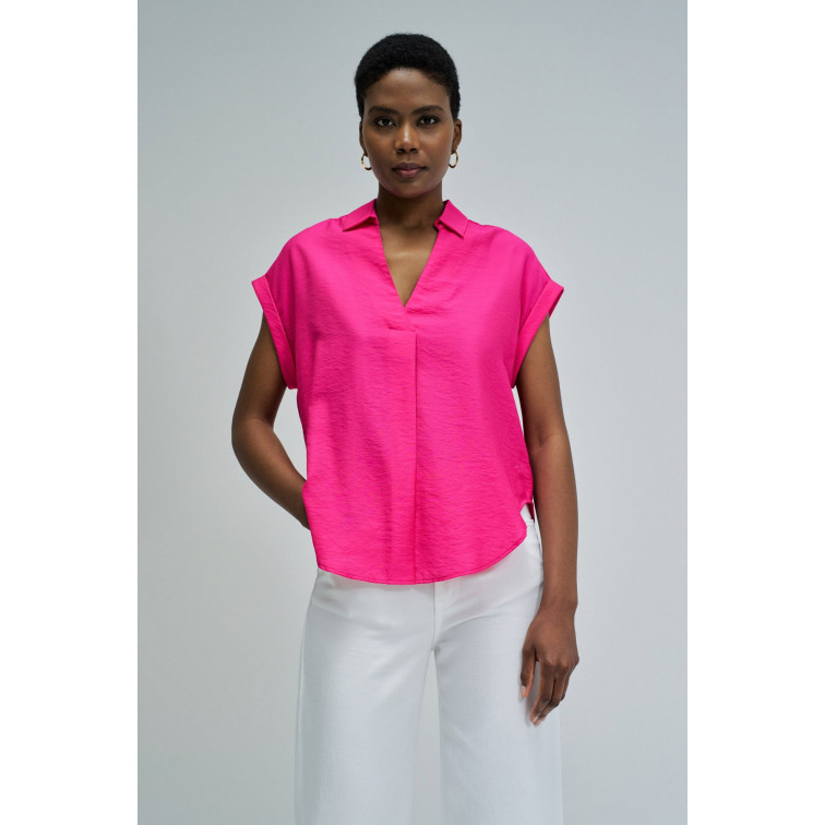 chemise femme  salsa jeans pleated neckline blouse