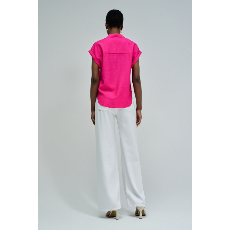 chemise femme  salsa jeans pleated neckline blouse