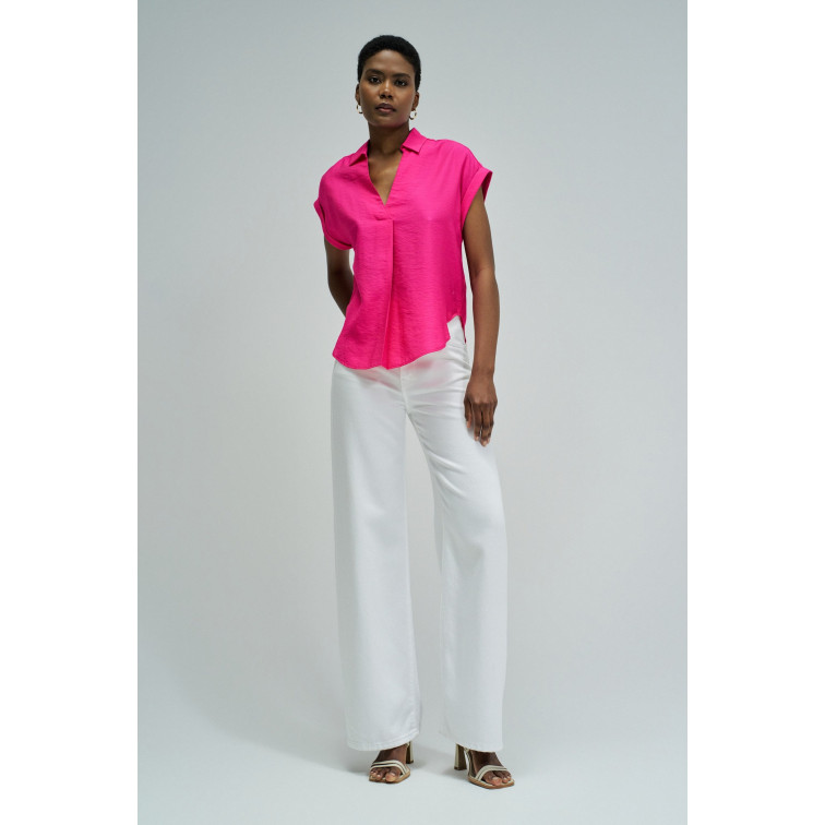 chemise femme  salsa jeans pleated neckline blouse