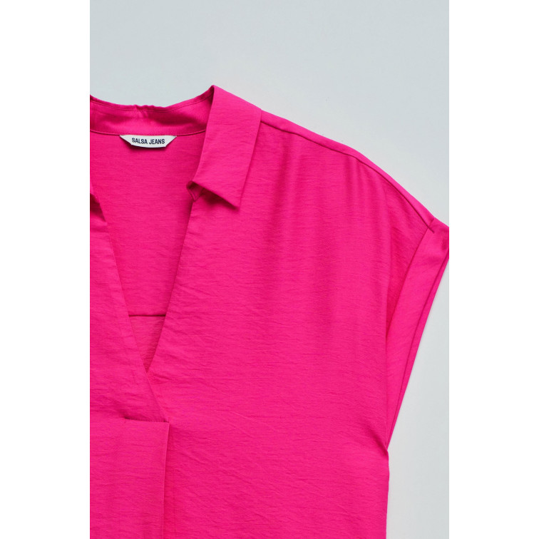 chemise femme  salsa jeans pleated neckline blouse