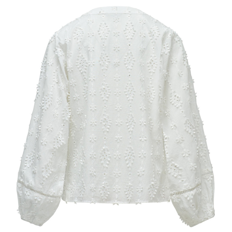 chemise femme  salsa jeans textured shirt with lace detai