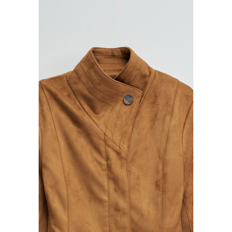 femme suede jacket with gold button 124