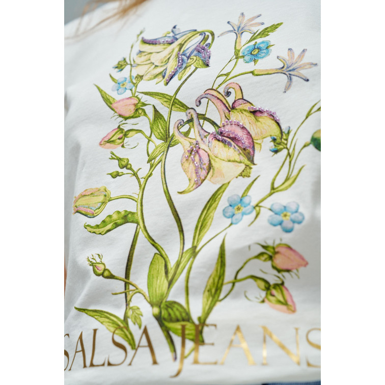 t-shirt femme  salsa jeans flower print t-shirt
