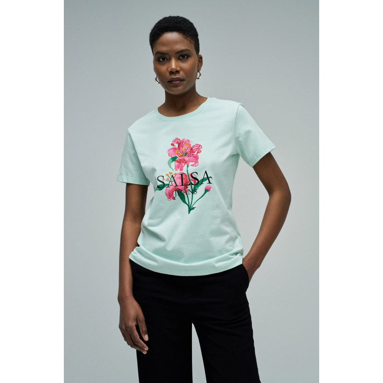 t-shirt femme  salsa jeans flower print t-shirt