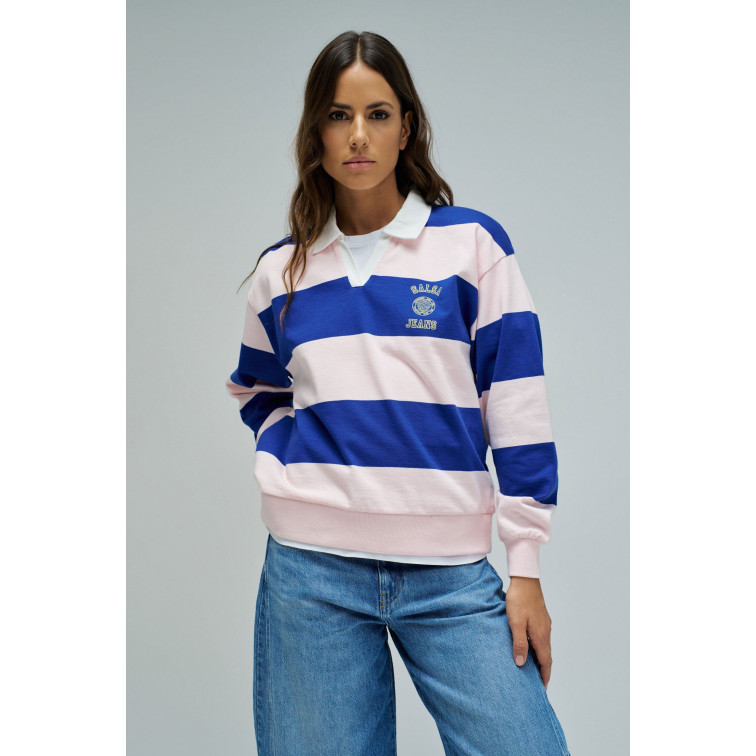 sweat-shirt femme  salsa jeans color block sweatshirt w/ pôle