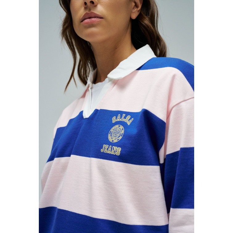 sweat-shirt femme  salsa jeans color block sweatshirt w/ pôle