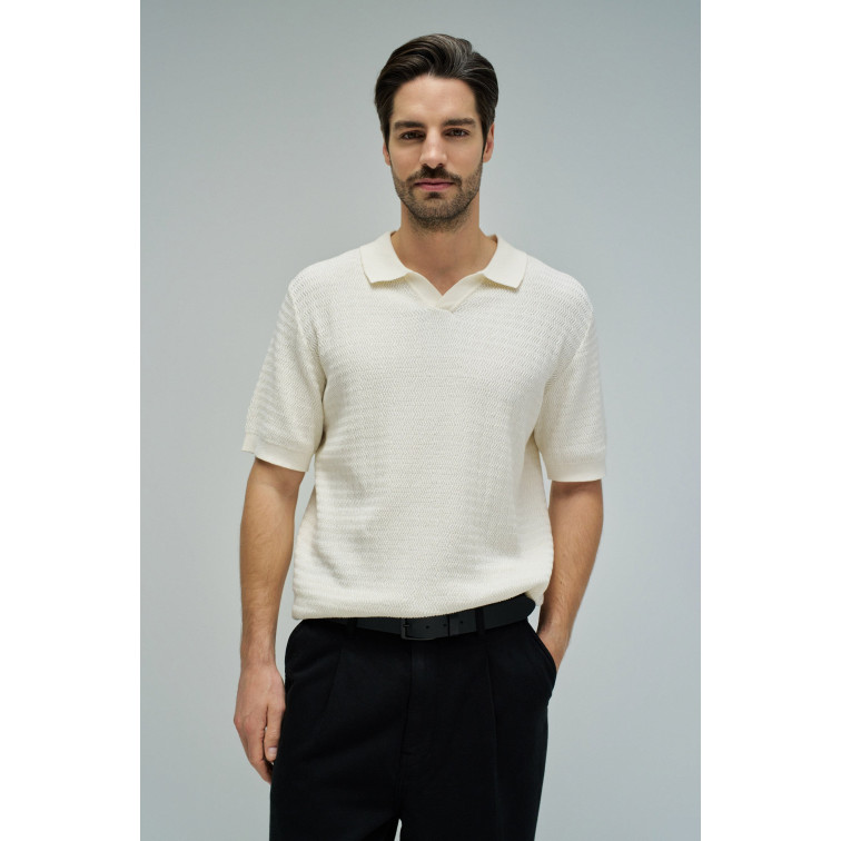 pôle homme  salsa jeans pôle regular fit textured knit