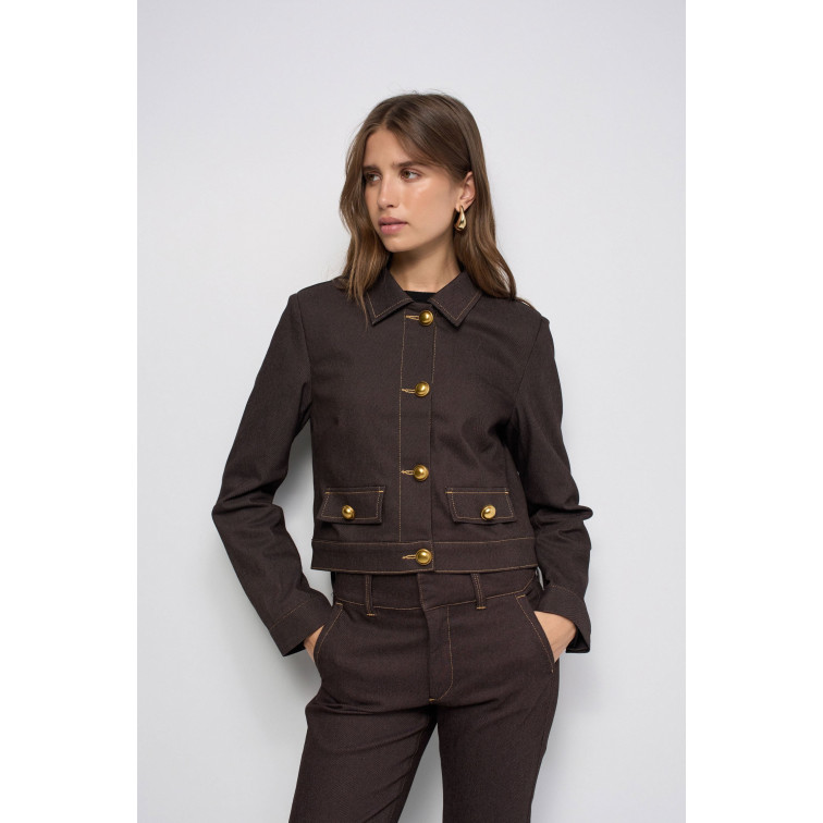 manteau femme  salsa jeans denim jacket w/ buttons