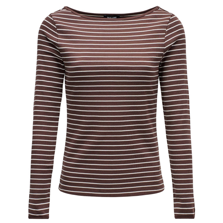 t-shirt femme  salsa jeans long sleeve w/ strpes and cuff