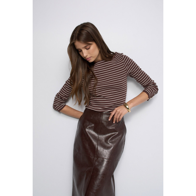 t-shirt femme  salsa jeans long sleeve w/ strpes and cuff