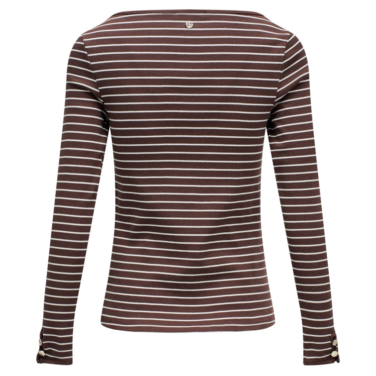 t-shirt femme  salsa jeans long sleeve w/ strpes and cuff